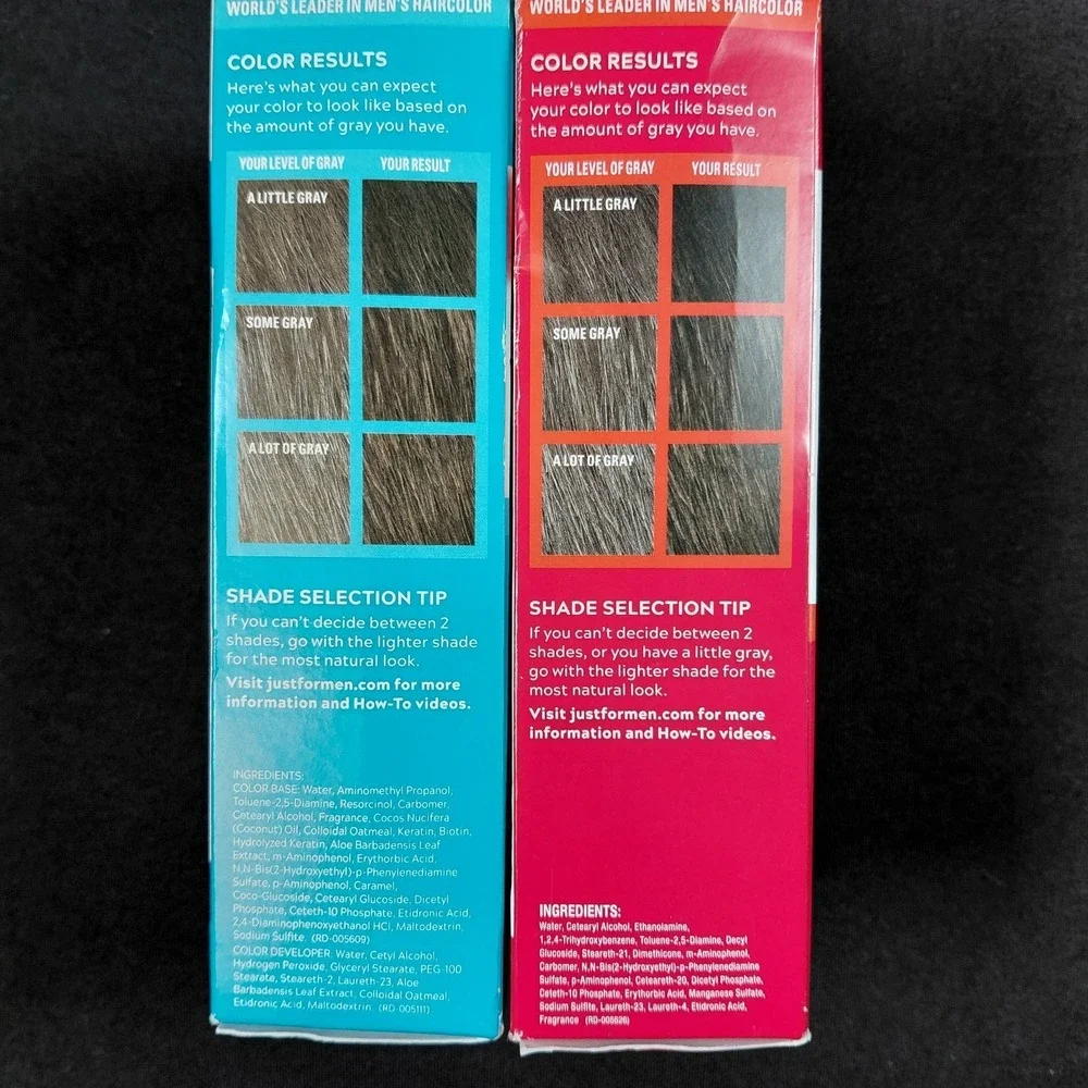 2 Pack Just For Men Easy Comb In Color Mustache Beard M45  A45 Dark Brown Dye